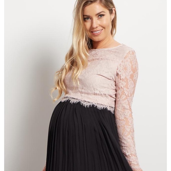 HP {PinkBlush} Lace Maternity Crop Top S Post Maternity Bump - Picture 3 of 14